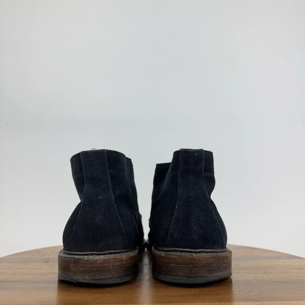 Mens Allen Edmonds USA Navy Blue Suede Lace Up Chukka Ankle Boots‎ Size 13 D